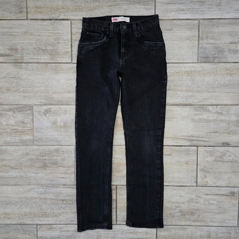 Levi's 511 Slim Black Jeans Boys Red Tab Slightly Stretchy 14R 27W‎ 27L